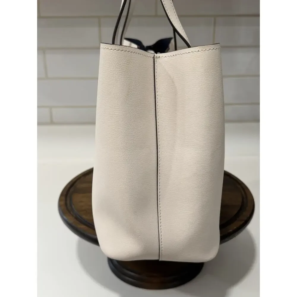 Kate Spade New York Staci Saffiano Leather Pale Pink/Ivory Tote Bag (WKR00064)